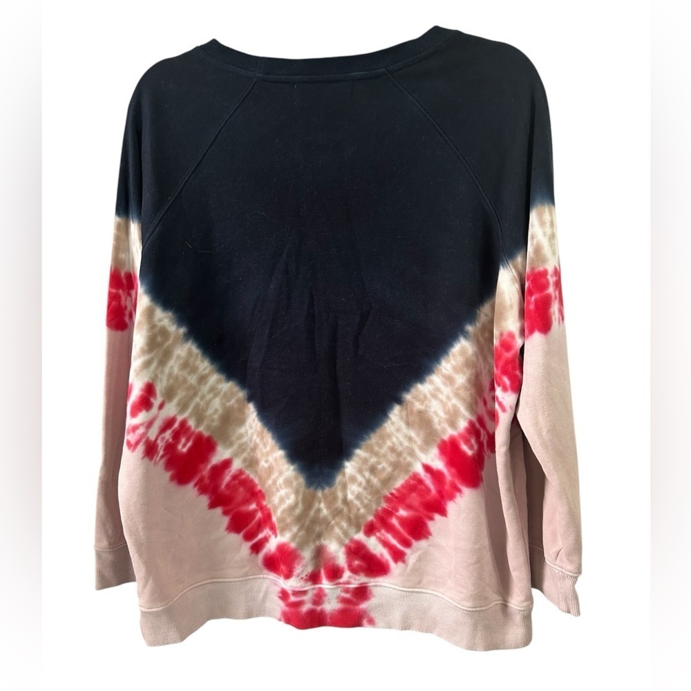 Wildfox Size Medium Daydreamer V-Pattern Tie-Dye Terry Oversized Crew Sweater - Picture 4 of 4